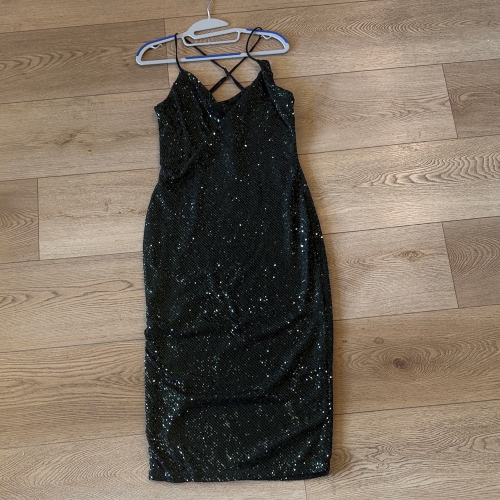Windsor Black Sequin Midi Dress